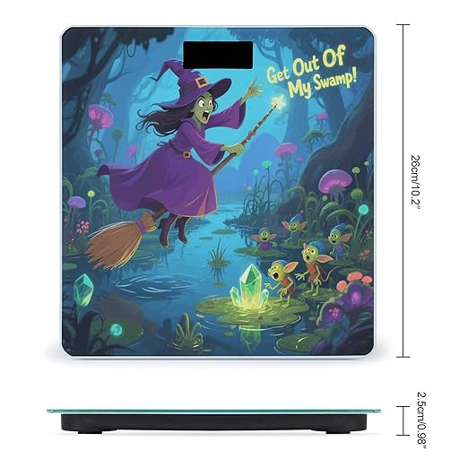 Get Out of My Swamp Weight Scale Cute Bathroom Scale for Body Highly Accurate Digital Weighing Machine for People Compact LCD Display Scales with Sturdy Toughened Glass Scales
