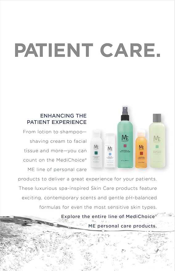 MediChoice No-Rinse Shampoo and Body Wash - Formula for Hair and Skin Rinse Free and Easy to Use Perfect for Travel 8 oz. PC9080 Case of 48