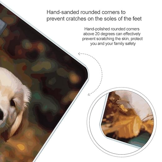 Golden Retriever Dogs Puppies Pets Scale for Body Weight Sturdy Tempered Glass Weighing Scales with LCD Display Accurate Digital Bathroom Scale Convenient Body Fat Smart Scales 400lb