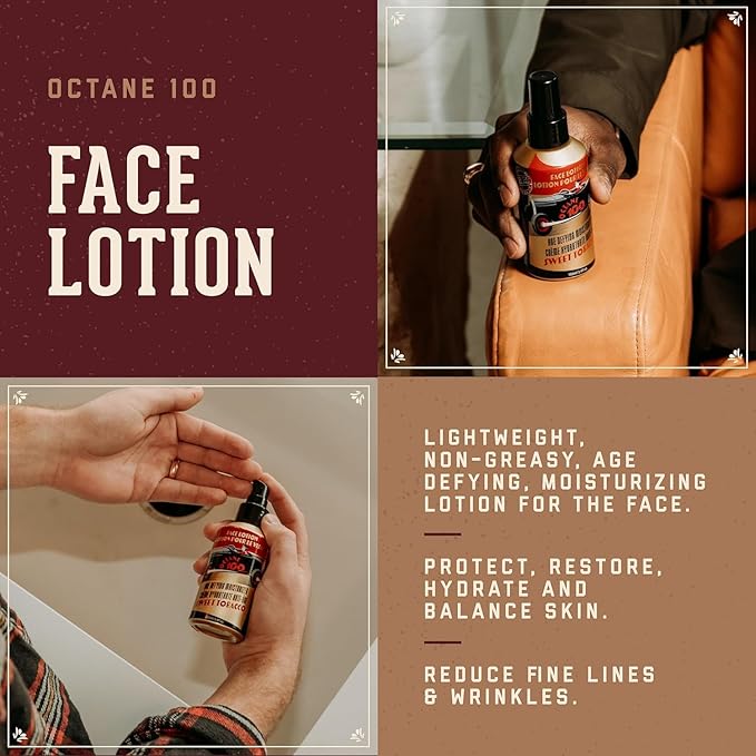 18.21 Man Made Original Sweet Tobacco Scent 3-in-1 Body Wash and Octane 300 Face Lotion 2-Pack Bundle All Hair &amp Skin Types for Men Strengthens and Moisturizes in a Manly Aroma