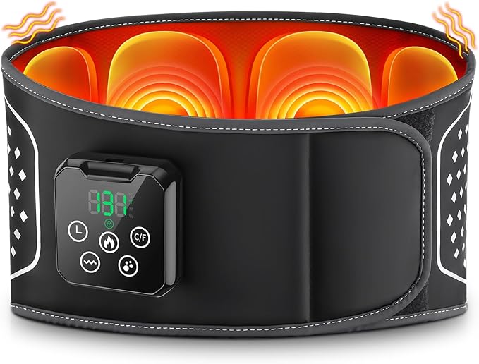 Cordless Back Massager with Heating Pad – Inflatable Lumbar Belt for Lower Back Pain Relief Deep Tissue Vibration Massage Sciatica Support &amp Muscle Recovery for Men and Women