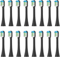 16PCS Replacement Toothbrush Heads Compatible for Nandme nx8000 Soft Bristle Tooth Brush Head(16pcs Black)