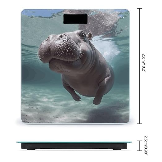 Diving Hippo Scale for Body Weight Highly Accurate Digital Bathroom Scale Sturdy Tempered Glass Weighing Scales with LCD Display Fashion Body Fat Smart Scales 400lb