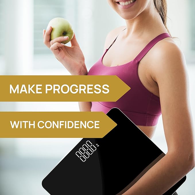 INEVIFIT Bathroom Scale &amp Digital Kitchen Scale Fitness Bundle Complete Body Composition and Nutrition Tracking Solution with Batteries Included