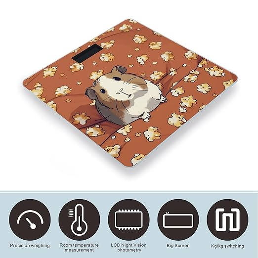 Smiling Bathroom Scale Large LCD Backlight Display Digital Scale Rounded Corners Body Scales Automatic Power On/Off Bathroom Scales for Home Bedrooms