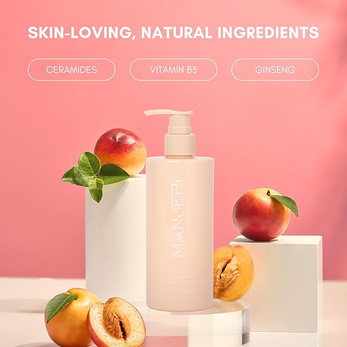 Peach Serenity Body Wash 10.14 oz - Soothing Gentle and Nourishing Body Soap for Sensitive Skin Paraben-Free Cruelty-Free and Suitable for All Skin Types
