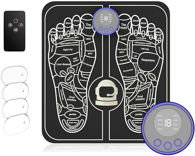 Health Expert Electronic Stimulator and Powered Muscle Stimulation for Pain Relief EMS Foot Massager