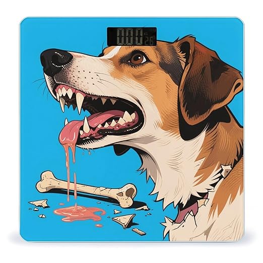 Hungry Dog Weight Scale Large Digital Bathroom Scales with Bright LED Display Non Slip Digital Scale and Step On Fashion Weighing Machine for Body