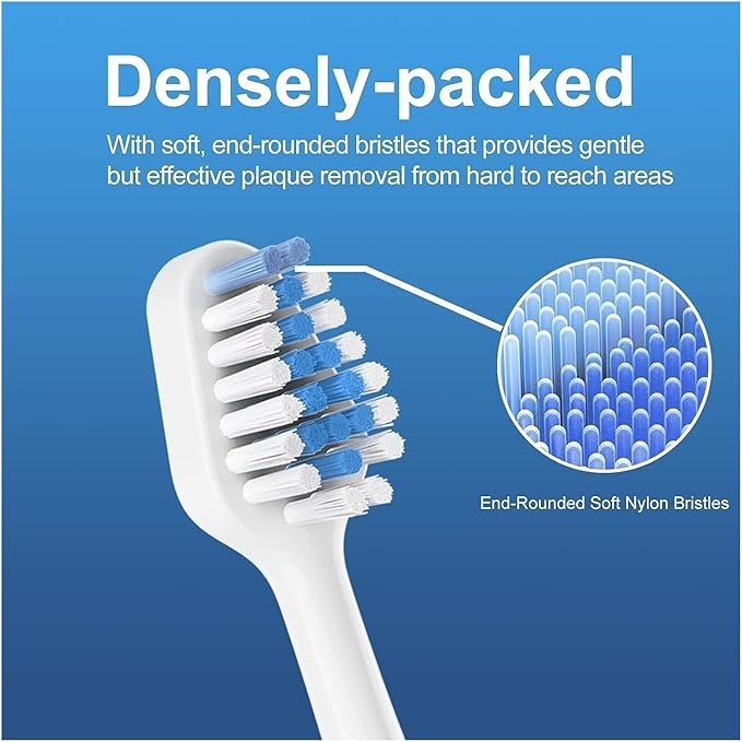 20pcs Toothbrush HeadsCompatible for Replacement Oral Hygiene Clean Soft Bristle Nozzles(20pcs Black)