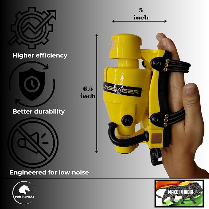 Full Body Corded Massager for Barbers Electric Powerful Double Speed Muscle Relaxer with Floating Head Action for Pain Relief &amp Circulation (Yellow)