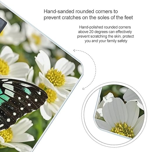 Music Butterfly Scale for Body Weight Highly Accurate Digital Bathroom Body Scale Digital Bathroom Scales for People Anti-Slip Large LCD Display Smart Scales