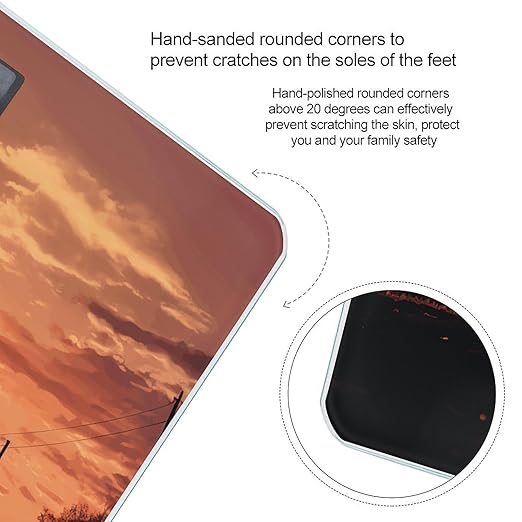 Road Bicycle Bathroom Scale Large LCD Backlight Display Digital Scale Rounded Corners Body Scales Automatic Power On/Off Bathroom Scales for Home Bedrooms