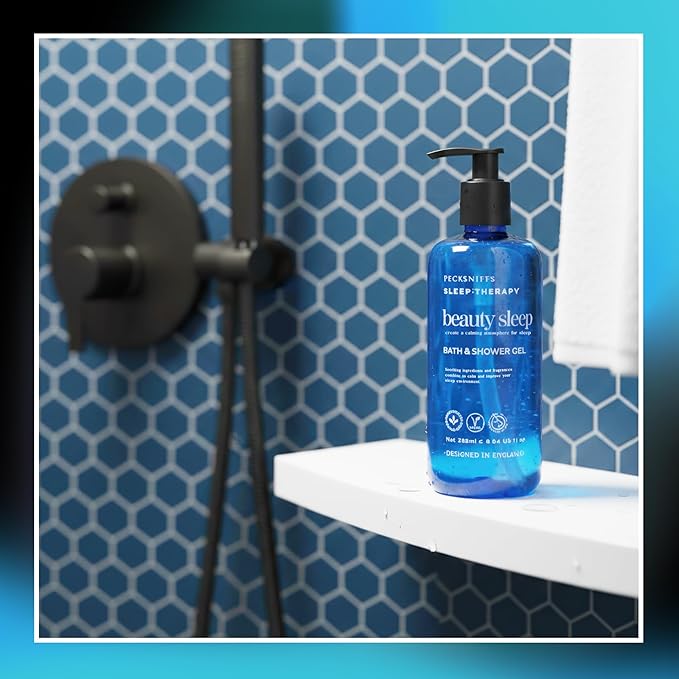Pecksniff's Sleep Therapy Duo Gift Set – Beauty Sleep Bath &amp Shower Gel 300 ml &amp Pillow Spray 100 ml – Relaxing Aromatherapy for Restful Nights