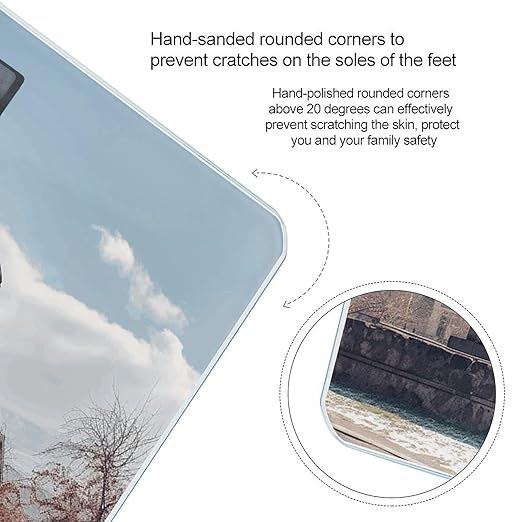 Armenian Church Scale for Body Weight Safe Rounded Corners Tempered Glass Digital Bathroom Scale LED Display 400lb Capacity Weight Scales with High Precision Sensors