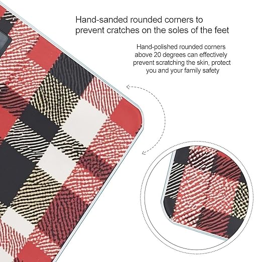 Plaid Red and Black Scale for Body Weight Smart Scales Digital Bathroom Scale High Precision Weighing Scales with Large Display Weighing Machine for People