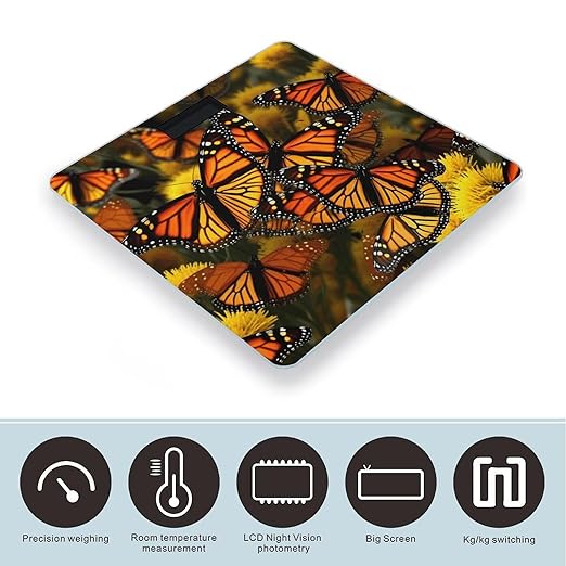 Monarch Butterflies Scale for Body Weight Smart Scales Digital Bathroom Scale High Precision Weighing Scales with Large Display Weighing Machine for People