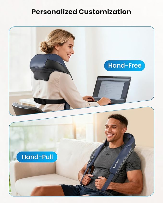 COMFIER FSA Eligible HSA Shiatsu Neck Massager with Heat Cordless Neck and Shoulder Massager for Pain Relief Deep Tissue Graphene Heating 4D Kneading Massage Pillow