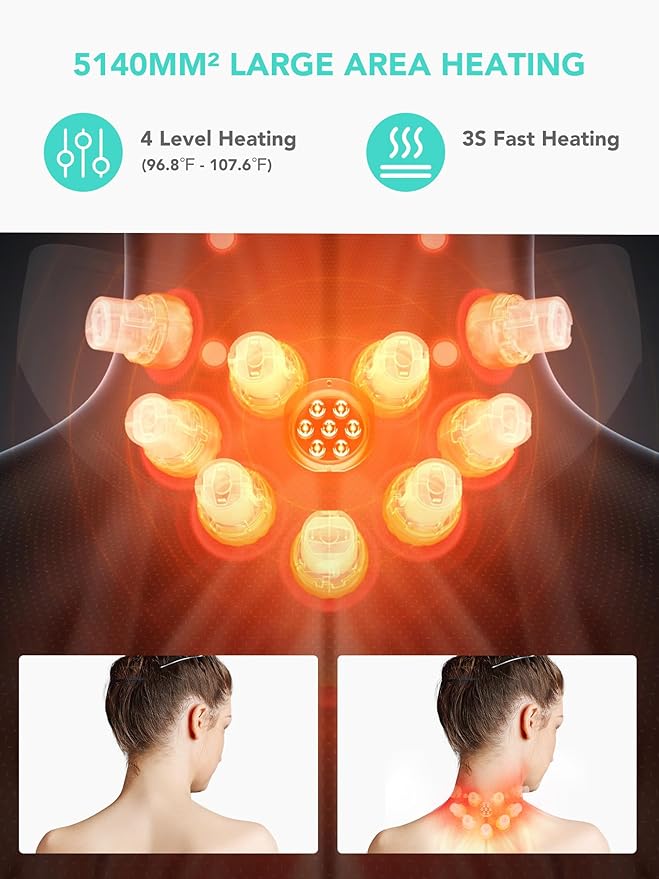 SKG G7 Pro Fold Neck Massager for Pain Relief Deep Tissue Vibration Cordless Travel MassagerFoldable Neck Massager for Office Home Car Gifts for Men Women Dad Mom Grandpa