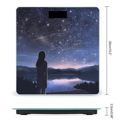 Girl Looking at Stars Digital Bathroom Scale for Body Weight Weighing Scale with Backlit LCD Display High Precision Measurements &amp Measures Weight Up to 180kg