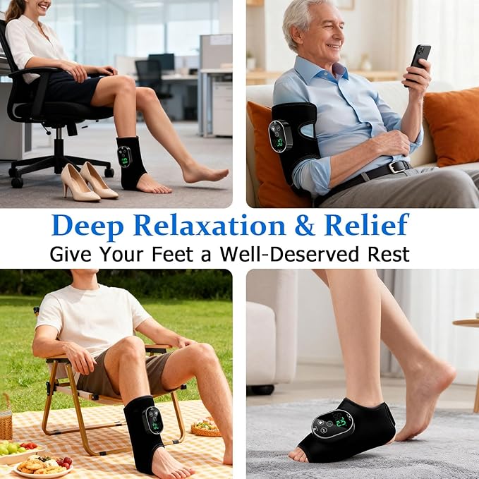 Version 3-in-1 Foot Massager with Super Long Battery Life USB Charging Port Black 3 Vibration Modes 6-Speed Temperature Control Circulation and Pain Relief for Foot Relaxation