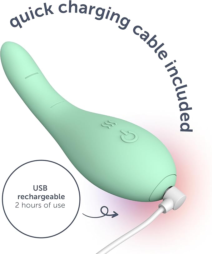 plusOne Petite Pelvic Massage Wand – Heated Personal Massager with 10 Vibration Settings – Waterproof Body-Safe Silicone Tool for Inner Comfort Tension &amp Gentle Stretching