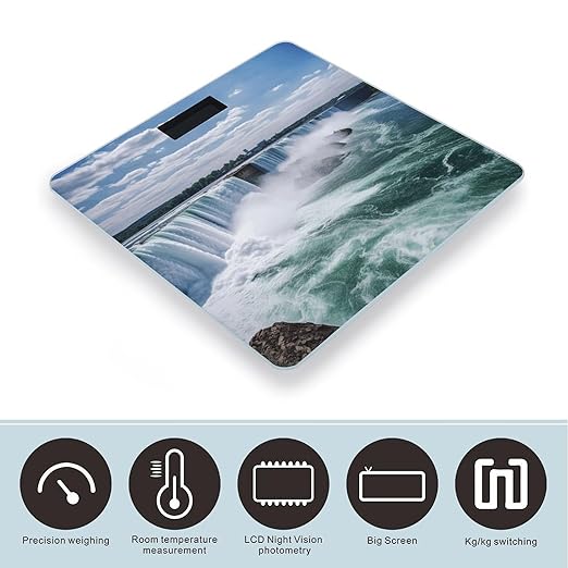 Niagara Falls Bathroom Scale Rounded Smart Scale for Body Weight Automatic Power On/Off Weight Scales Accurate Bathroom Digital Scales for Pet Home Bedroom Kitchen