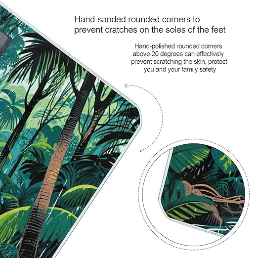 Tropical Rainforest Weight Scale Large Bathroom Scales Digital Weight with Bright LED Display Non Slip Automatic Weighing Scale Fashion Weighing Machine for Body