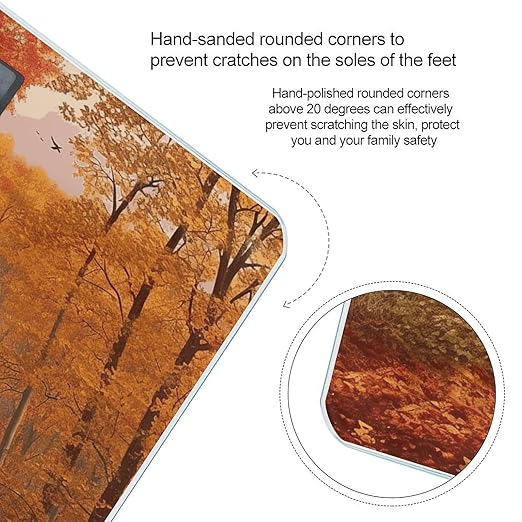 Autumn Woods Cabin Scale for Body Weight Anti-Slip Tempered Glass Digital Bathroom Scales Clear LCD Display Weighing Scale Safe Rounded Corners Smart Scales