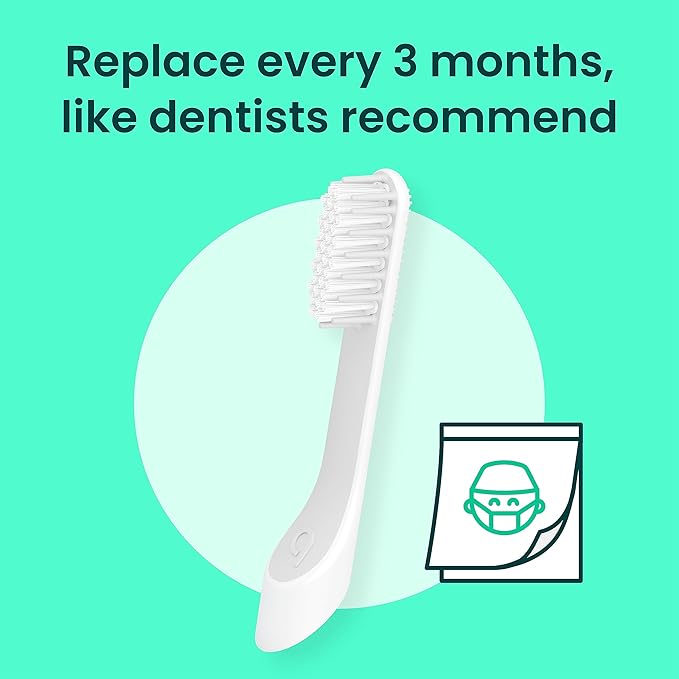 quip Sonic Toothbrush Replacement Heads for Adults - 3 Pack - Verified quip Standard Brush Head Refills for Electric Toothbrushes - Soft Bristles Compact &amp Flexible - Last 3 Months Each