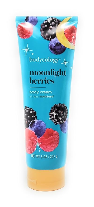 Moonlight Berries 2 in 1 Body Wash &amp Bubble Bath 16 fl oz &amp Moonlight Berries Butter Body Cream 8 oz (Pack of 2)