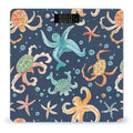 Turtle Octopus Pattern Ocean Theme Scale for Body Weight Smart Scales Digital Bathroom Scale High Precision Weighing Scales with Large Display Weighing Machine for People