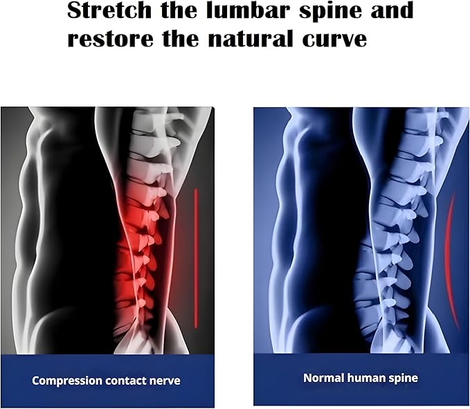Upgraded Lumbar Massage - Electric Heated Lumbar Massager for Relief of Lower Back Pain 26° Oscillating Lumbar Traction Massager Heating Vibrating and Adjustable Back Stretcher