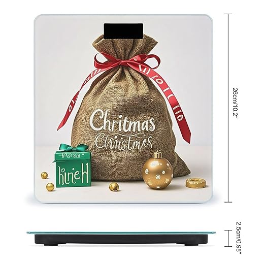 Christmas Sack Present Scale for Body Weight Highly Accurate Digital Bathroom Body Scale Digital Bathroom Scales for People Anti-Slip Large LCD Display Smart Scales