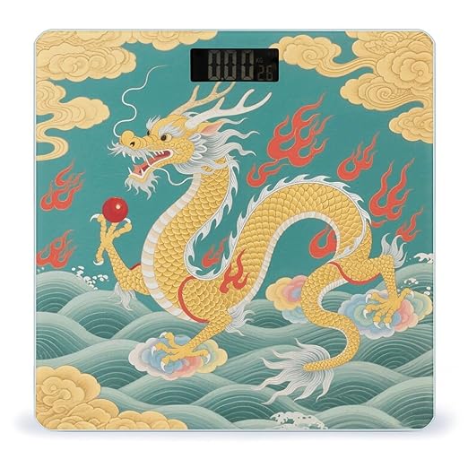 Dragon Scale for Body Weight Sturdy Tempered Glass Weighing Scales with LCD Display Accurate Digital Bathroom Scale Convenient Body Fat Smart Scales Easy Read