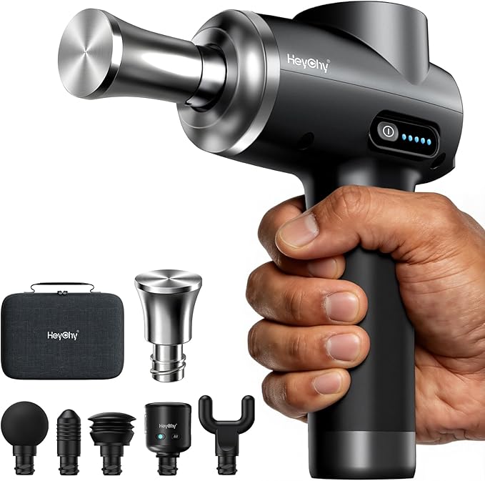 Professional Muscle Massage Gun Deep Tissue with Metal Head Therapy Portable Handheld Muscle Massager Percussion Back Body Masajeador 12mm Amptitude FSA Eligible &amp HSA Approved