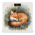A Sleeping Fox Scale for Body Weight Safe Rounded Corners Tempered Glass Digital Bathroom Scale LED Display 400lb Capacity Weight Scales with High Precision Sensors