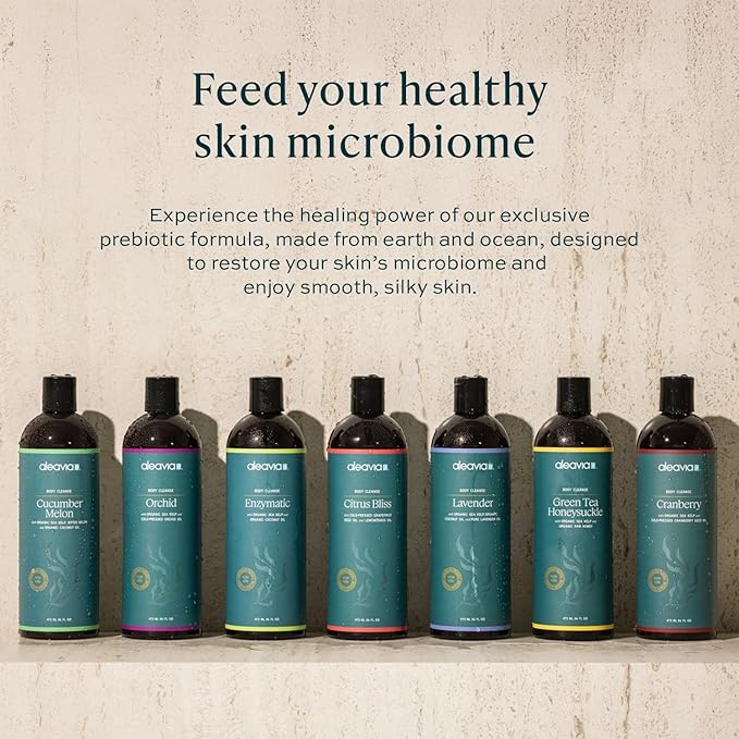Aleavia Body Cleanse – Organic &amp All-Natural Prebiotic Body Wash – Fragrance-free and Sulfate-Free Enzymatic Body Cleanser – 16 Oz.