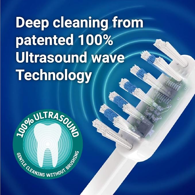 Emmi-dent Platinum 4-Pin Braces Bristle-Head Attachments - Electric Toothbrush Replacement Heads. Cleans with Ultrasound Waves. (Braces 4 Pack)