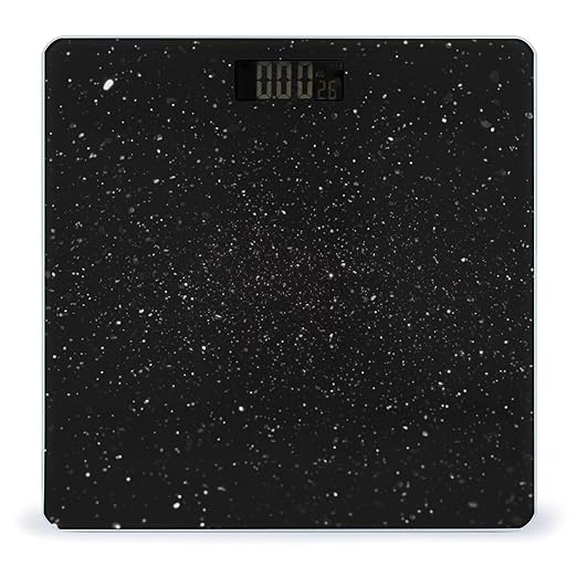 Black Glitter Bathroom Scale Automatic Power On/Off Body Scales LCD Backlight Display Square Digital Scale Rounded Corners Bathroom Scales for Home Bedrooms