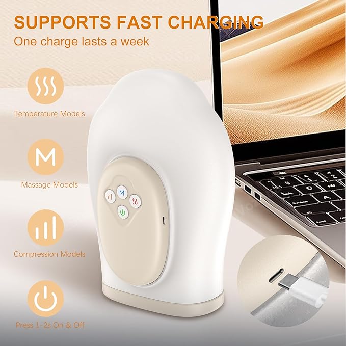 Full Hand Massager with Heat and Compression for Arthritis and Carpal Tunnel Adjustable Hand Massage、 Temperatures、 Compression Models Blood Circulation Pain Therapy Relax Relief Glove Gift