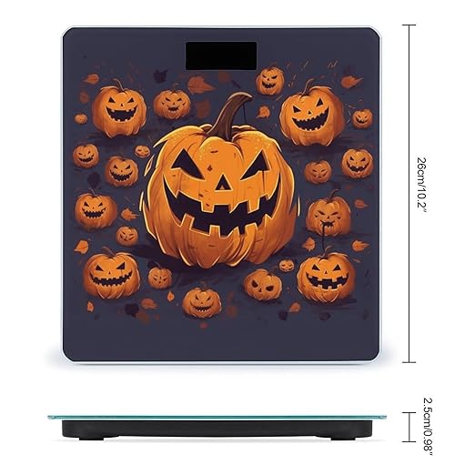Halloween Pumpkin Scale for Body Weight High Precision Digital Weight Scales with LCD Display Anti-Slip Sturdy Slim Tempered Glass Bathroom Scale for Home Use