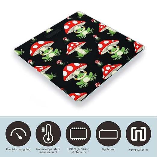 Women's Fashion Automatic Switch Digital Bathroom Weighing Scale Smart Scale Cute Frogs Cartoon Mushroom Hats