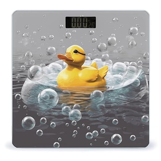 Bubble Duck Scale for Body Weight Accurate Digital Bathroom Scale Toughened Glass High Precision Scales Smart Weight Scales with Large LCD Backlight Display Weighing Machine