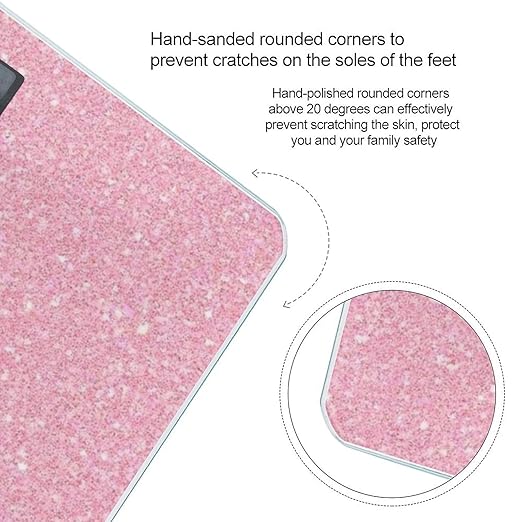 Men's Smart Scale for Body Weight Digital Bathroom Weighing Scale Automatic Switch Energy Saving Scale Pink Glitter Texture