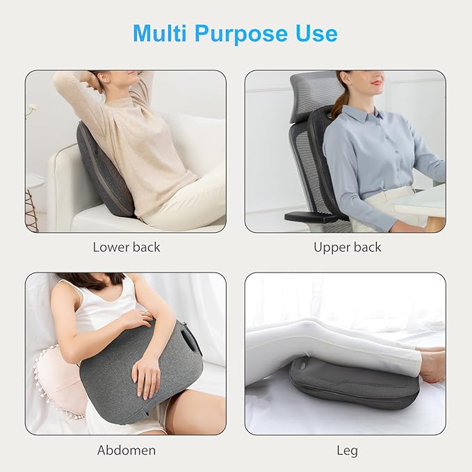 CooCoCo 14×19 Shiatsu Back Massager with Heat Birthday Gifts for Dad Mom Women Men Husband Portable Massage Chair Pad Kneading Massage Tools for Pain Relief Chair Massager for Office Home