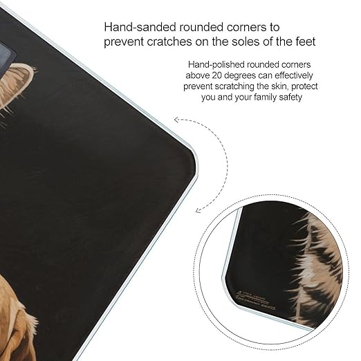 Cat Dog Print Bathroom Scale for Body Weight LCD Display Digital Bathroom Scale Tempered Glass Bathroom Weight Scales Fashion Smart Scales for Home Bedroom 400 Lb