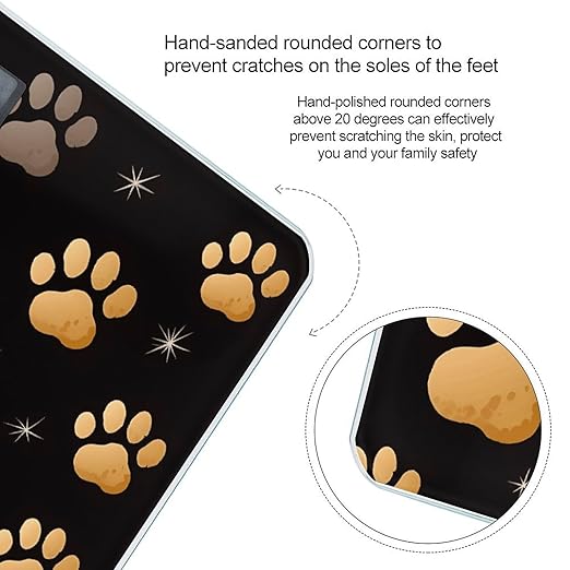 Dog Paw Print Scale for Body Weight Digital Bathroom Scale Toughened Glass High Precision Scales for Body Weight with Large LCD Backlight Display Weight Scales