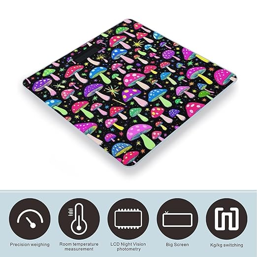 Smart Scale for Body Weight Automatic Switch Digital Bathroom Weighing Scale Goth Gothic Magic Hippie Trippy Mushroom