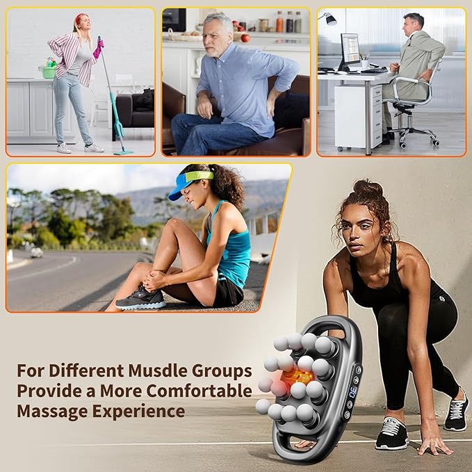 VTT 16 head massage gun deep tissue Percussion Muscle Massager with 16 Heads 3 Modes &amp 30 IntensitiesQuiet Handheld Massager for Back Neck Shoulder Legs Muscle Pain Relief