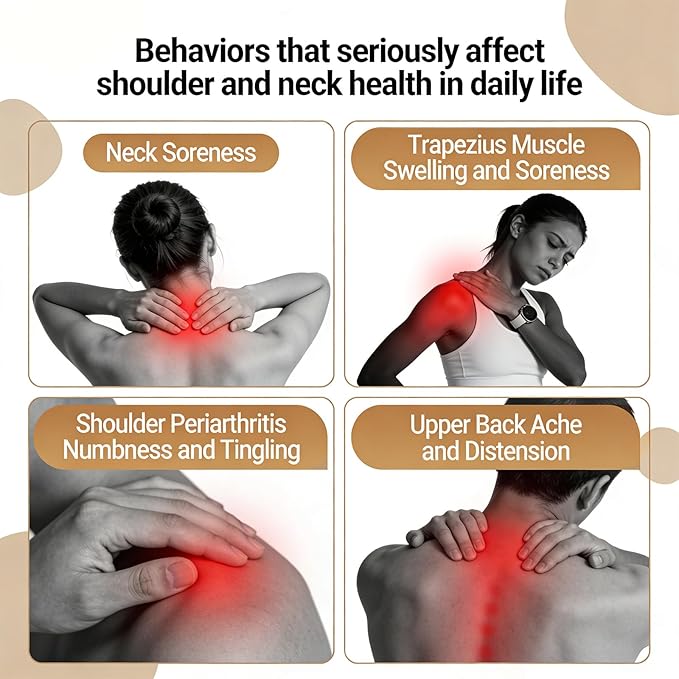 Neck Massager with Heat - Neck Massager for Pain Relief Deep Tissue with 6 Heads 3-Speed Electric Cordless 6D Deep Kneading Shoulder Massager Home Office Car Use Gifts for Men Women